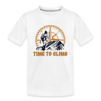 Time To Climb Alpine Climbing Sport Climbing Climbers - Kids' Premium Organic T-Shirt - white - Front
