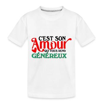 C'est son amour - T-shirt bio Premium Enfant - blanc - Devant