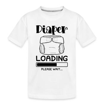 baby windel loading - Kinder Premium Bio T-Shirt - Weiß - Vorne
