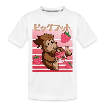 Milkshake aux fraises Bigfoot Kawaii - T-shirt bio Premium Enfant - blanc - Devant