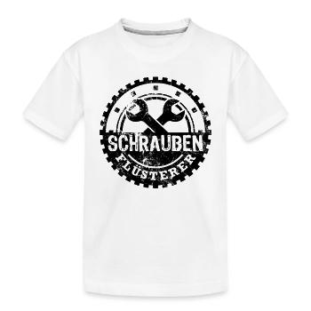 Schrauben Flüsterer Schrauber Mechaniker Kfz - Kinder Premium Bio T-Shirt - Weiß - Vorne