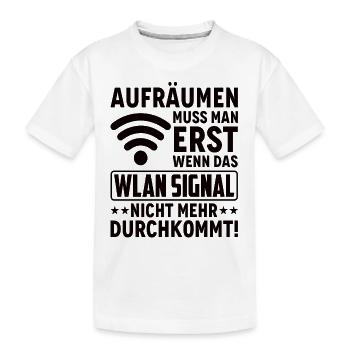 Wlan Wlan Signal Internet Wlan Sprüche - Kinder Premium Bio T-Shirt - Weiß - Vorne