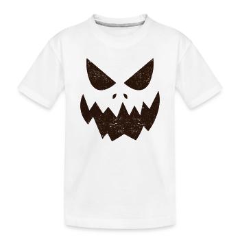 Jack O' Lantern Gesicht Kürbis Halloween lustig - Kinder Premium Bio T-Shirt - Weiß - Vorne