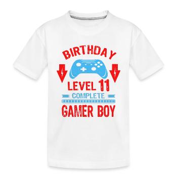 Onze 11 ans BDay Son Garçon Drôle de joueur 11ème 11 - T-shirt bio Premium Enfant - blanc - Devant