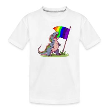 Drôle de dinosaure LGBT Community Pride Lesbienne Gay - T-shirt bio Premium Enfant - blanc - Devant