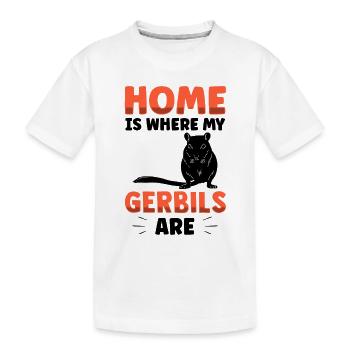 Gerbille est ma maison Gerbille rongeur - T-shirt bio Premium Enfant - blanc - Devant