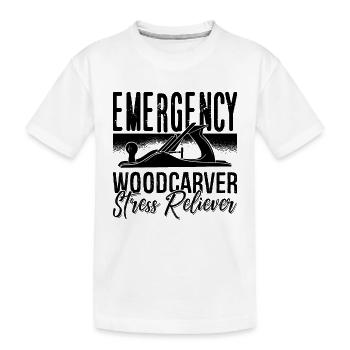 Sculpteur sur bois d’urgence Stress Woodsman Sculpteur sur bois - T-shirt bio Premium Enfant - blanc - Devant