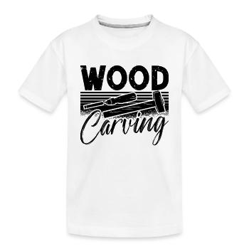 Sculpture sur bois Bûcheron Bûcheron Sculpteur - T-shirt bio Premium Enfant - blanc - Devant