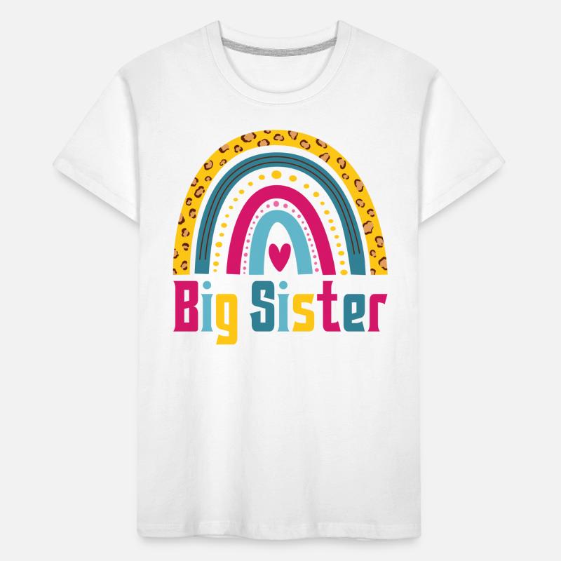 Grosse Schwester Regenbogen Kinder Premium Bio T-Shirt