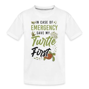 Tortue de mer en cas de - T-shirt bio Premium Enfant - blanc - Devant