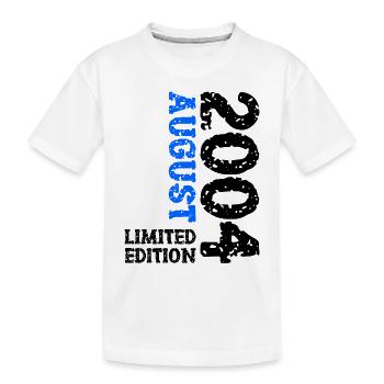 2004 August Limited Edition 19. Geburtstag Outfit - Kinder Premium Bio T-Shirt - Weiß - Vorne
