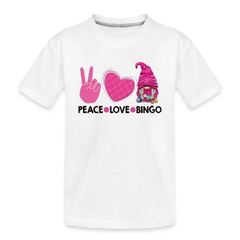 Frieden Liebe Bingo - Kinder Premium Bio T-Shirt - Weiß - Vorne