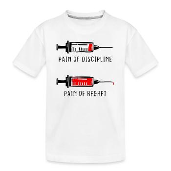 Douleur de la discipline Regret Discipline Fitness Succès - T-shirt bio Premium Enfant - blanc - Devant