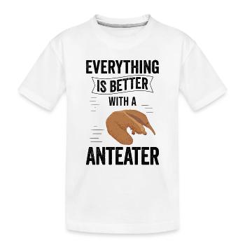 Everything is better with anteater ant-eater - Kids' Premium Organic T-Shirt - white - Front