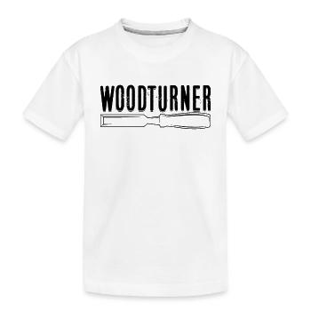 Le tourneur sur bois aime les artisans du bois - T-shirt bio Premium Enfant - blanc - Devant