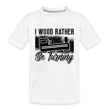 I Bois plutôt tourner menuiserie tourneur sur bois - T-shirt bio Premium Enfant - blanc - Devant