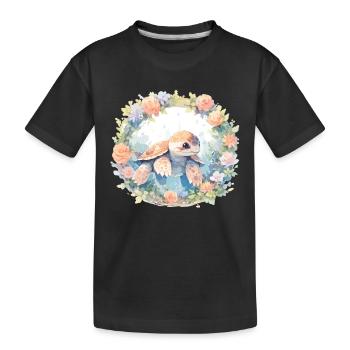 Schildkröte Echse Schildkröte Baby Schildkröten - Kinder Premium Bio T-Shirt - Schwarz - Vorne