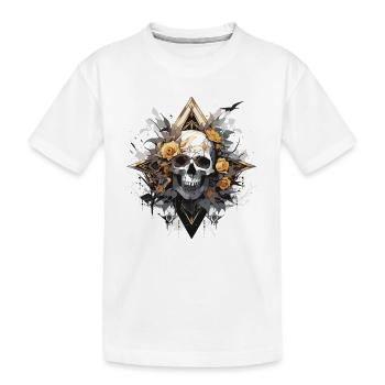 Crâne Crâne Crânes Crâne Squelette - T-shirt bio Premium Enfant - blanc - Devant