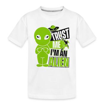 Croyez-moi, je suis une conspiration extraterrestre d’ovnis - T-shirt bio Premium Enfant - blanc - Devant