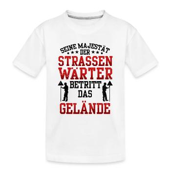 Straßenwärter betritt das Gelände Straßenbauer - Kinder Premium Bio T-Shirt - Weiß - Vorne