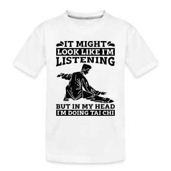On dirait peut-être que je suis un amoureux du Tai Chi en méditation - T-shirt bio Premium Enfant - blanc - Devant
