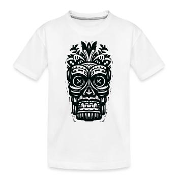 Tribal Tiki Maori Masque Polynésien Rétro Polynésien - T-shirt bio Premium Enfant - blanc - Devant