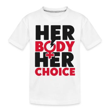 Féministe son corps son choix - T-shirt bio Premium Enfant - blanc - Devant