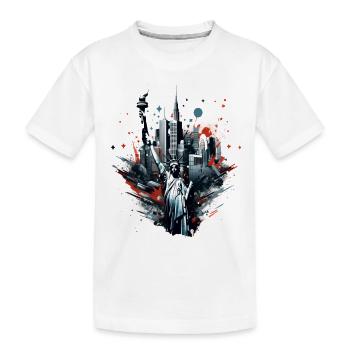 Gratte-ciel de la Statue de la Liberté de New York - T-shirt bio Premium Enfant - blanc - Devant