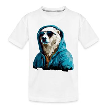 Street style bear | Polar Bear Lovers - Kids' Premium Organic T-Shirt - white - Front