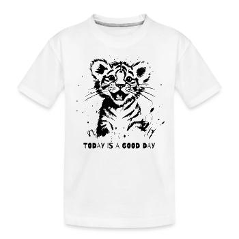 Heute ist ein guter Tag, kleiner Tiger - Kinder Premium Bio T-Shirt - Weiß - Vorne