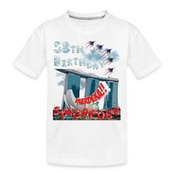 SINGAPURER NATIONALFEIERTAG, 58. GEBURTSTAG - Kinder Premium Bio T-Shirt - Weiß - Vorne