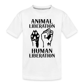 Libération animale Libération humaine - T-shirt bio Premium Enfant - blanc - Devant
