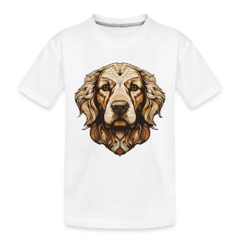 Portrait de chien Golden Retriever - T-shirt bio Premium Enfant - blanc - Devant