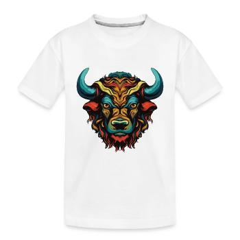 Taureau Portrait Taureau - T-shirt bio Premium Enfant - blanc - Devant
