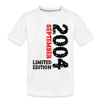 2004 September Limited Edition 19. Geburtstag Deko - Kinder Premium Bio T-Shirt - Weiß - Vorne