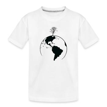 Planète Terre avec un arbre que la nature laisse - T-shirt bio Premium Enfant - blanc - Devant