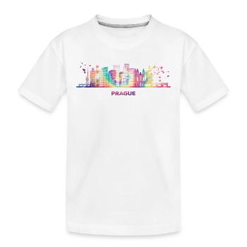 Paysage urbain de Prague - T-shirt bio Premium Enfant - blanc - Devant