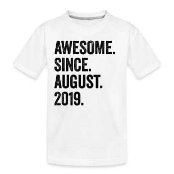 4. Geburtstag 4 Jahre Awesome Since August 2019 - Kinder Premium Bio T-Shirt - Weiß - Vorne