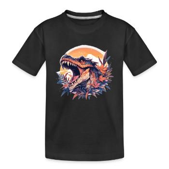 Dinosaurier Trex Dinos Dinosaurus Dino Baby - Kinder Premium Bio T-Shirt - Schwarz - Vorne