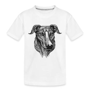 Greyhound Dog Portrait Animal - T-shirt bio Premium Enfant - blanc - Devant