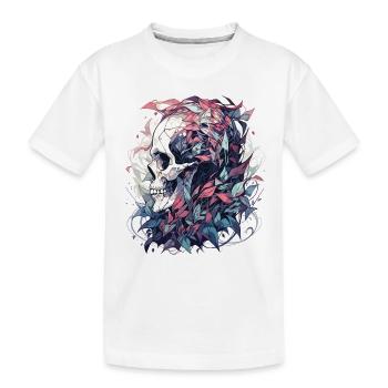 Totenkopf - Kinder Premium Bio T-Shirt - Weiß - Vorne