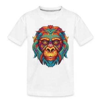 Gorilla Portrait - Kids' Premium Organic T-Shirt - white - Front