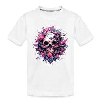 Totenkopf - Kinder Premium Bio T-Shirt - Weiß - Vorne