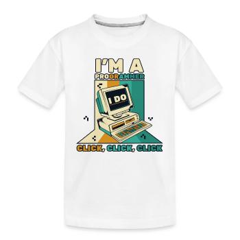 I'm A Programmer Click Software Engineer Coder - Kids' Premium Organic T-Shirt - white - Front