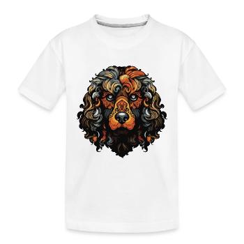 Portrait de chien caniche - T-shirt bio Premium Enfant - blanc - Devant