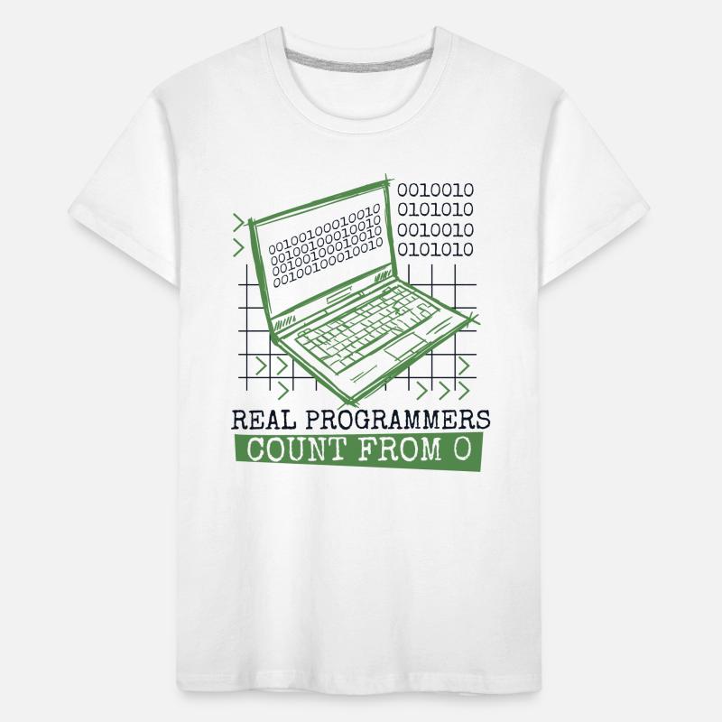 Real Programmers Count From 0 Developer Coder Kinder Premium Bio T-Shirt