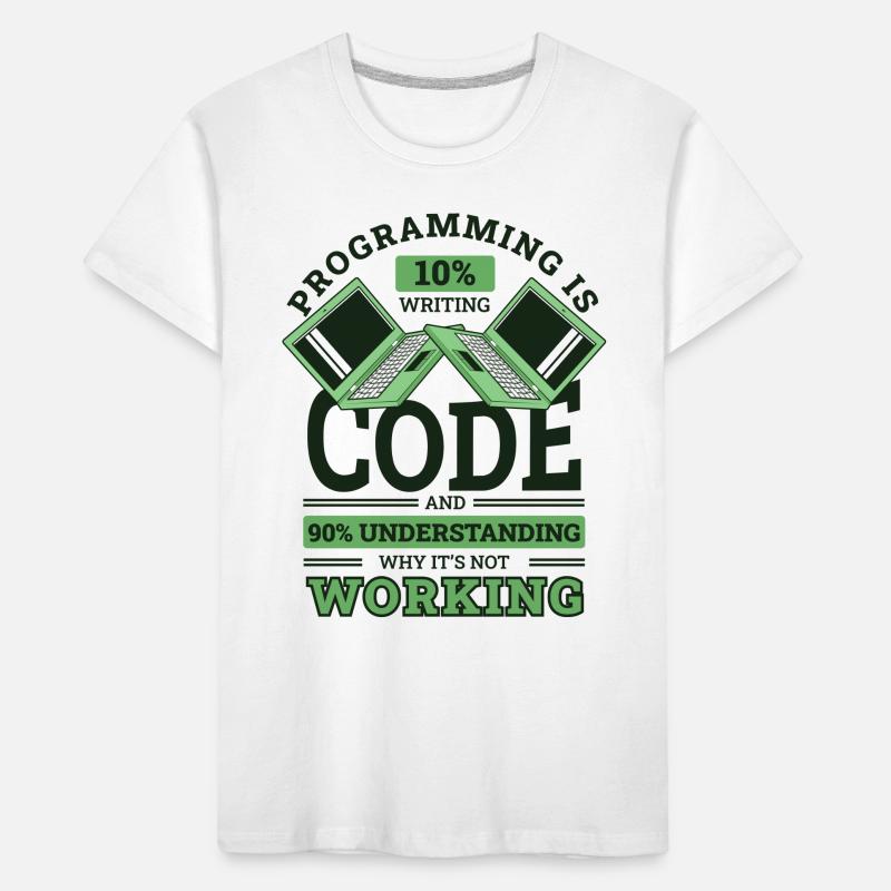 Programmation 10 % Écriture 90 % Ne fonctionne pas Codeur T-shirt bio Premium Enfant