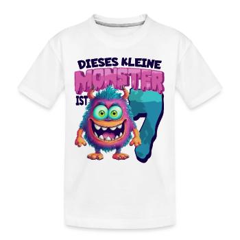Dieses kleine Monster ist 7 - sieben Jahre - 7. - Kinder Premium Bio T-Shirt - Weiß - Vorne