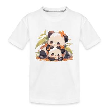 Panda Pandas Panda Ours Bébés Pandas Animaux - T-shirt bio Premium Enfant - blanc - Devant