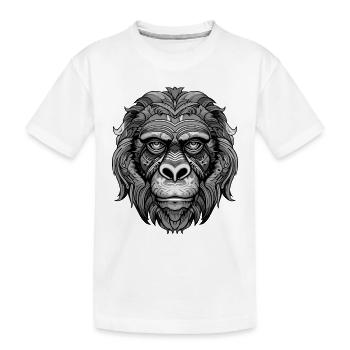 Gorilla Portrait - Kids' Premium Organic T-Shirt - white - Front